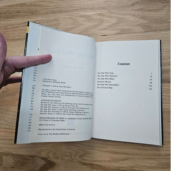 The Ship Who Sang by Anne McCaffrey ~ Hardcover ~ 1969 Edition ~ 0345334310 - Picture 3 of 12